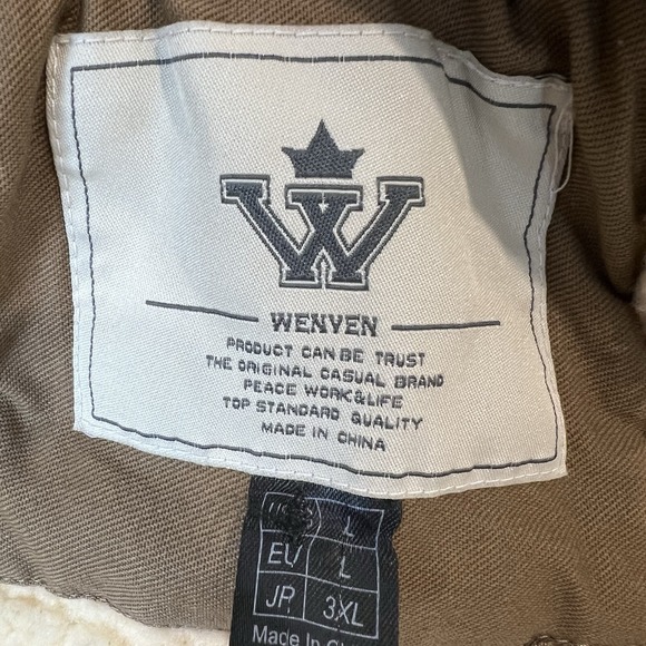 WenVen Men's Winter Warm Cotton Parka‎ Jacket Army Fatigue Coat Army Brown Large - Picture 14 of 14